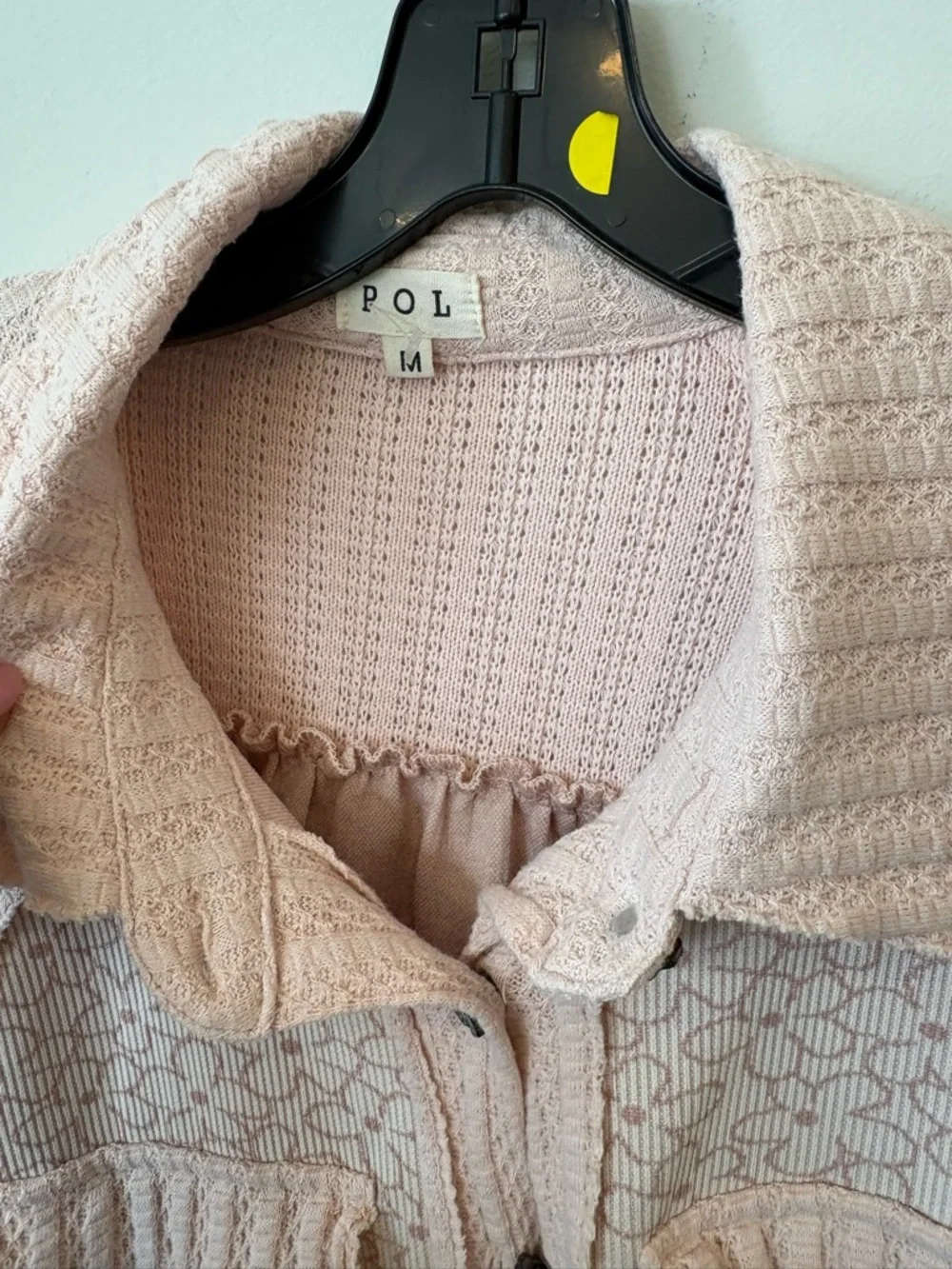 POL free people vibe bobo Pink Textured Button-Up Cardigan - Picture 10 of 11